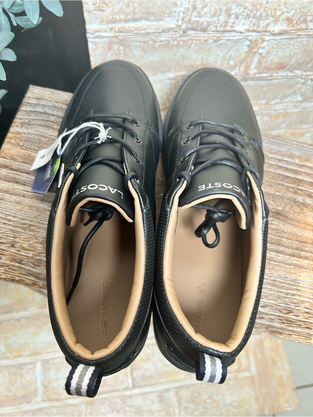 Lacoste Bayliss Leather Sneakers Black Men’s 13 NWT old money #9 - Picture 6 of 12